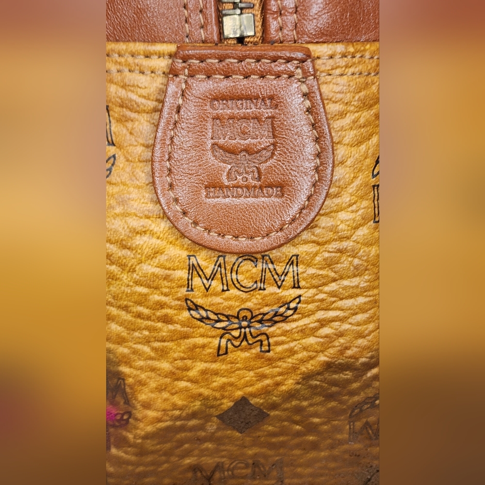 MCM Vintage Cognac Monogram Visetos Dome Zip Tote LARGE - Picture 11 of 16